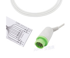 A1043-EE1 GE Sanità Compatibile ECG Cavo Rotondo 12-pin 10KΩ AHA Snap