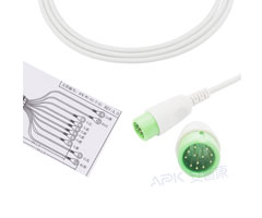 A1045-EE1 Comen Compatibile ECG Cavo Rotondo 12pin AHA Snap