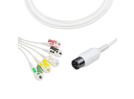 A5137-EC0 AAMI Compatibile Direct-Collegare il Cavo di ECG 5-Clip di piombo, IEC 6pin